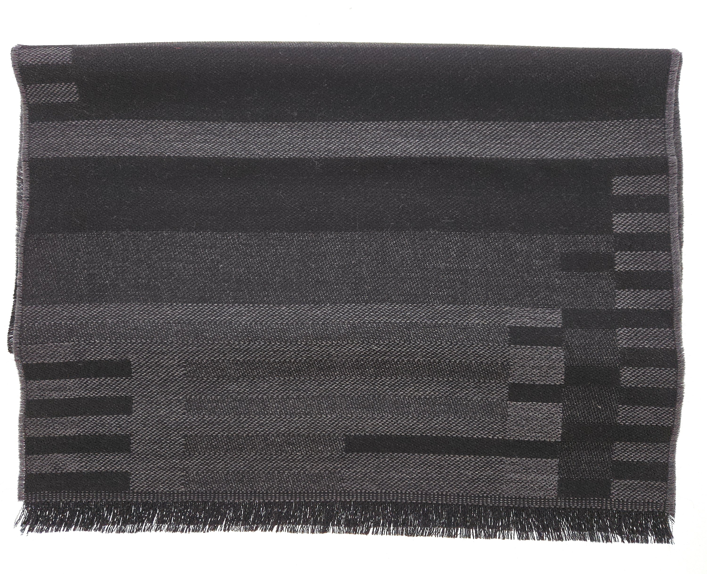 Lanvin Gray Luxurious Modern 100% Wool Scarf