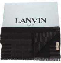 Lanvin Gray Luxurious Modern 100% Wool Scarf