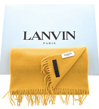 Lanvin Mustard Luxurious Modern 100% Cashmere Scarf