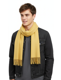 Lanvin Yellow Luxurious Modern 100% Cashmere Scarf