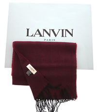 Lanvin Burgundy Luxurious Modern 100% Virgin Wool Scarf