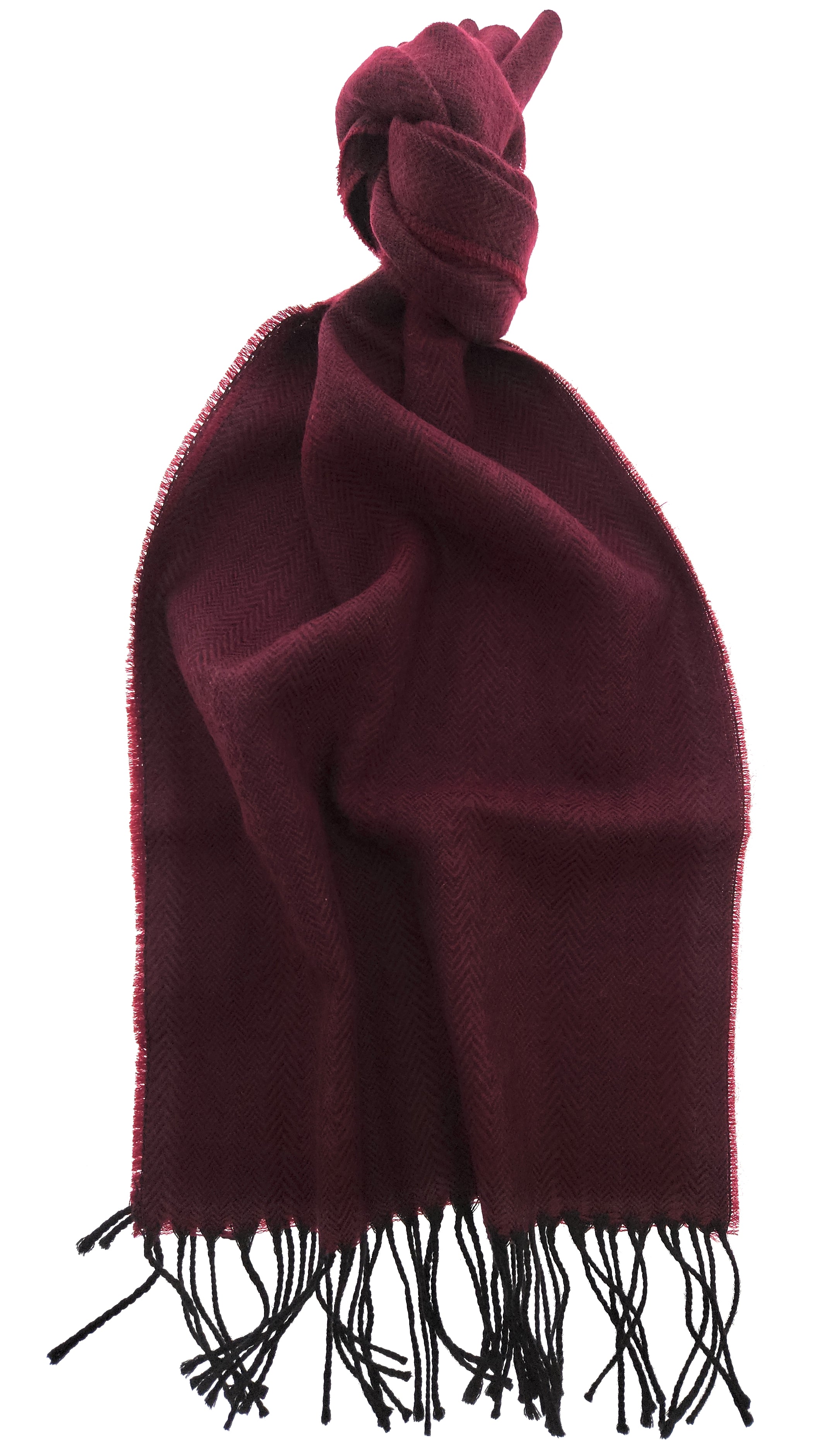 Lanvin Burgundy Luxurious Modern 100% Virgin Wool Scarf
