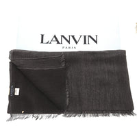 Lanvin Gray Luxurious Modern 100% Cashmere Scarf