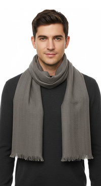 Lanvin Taupe Luxurious Modern Cashmere SIlk Blend Scarf