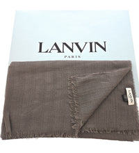 Lanvin Taupe Luxurious Modern Cashmere SIlk Blend Scarf