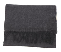 Lanvin Black Luxurious Modern 100% Wool Scarf