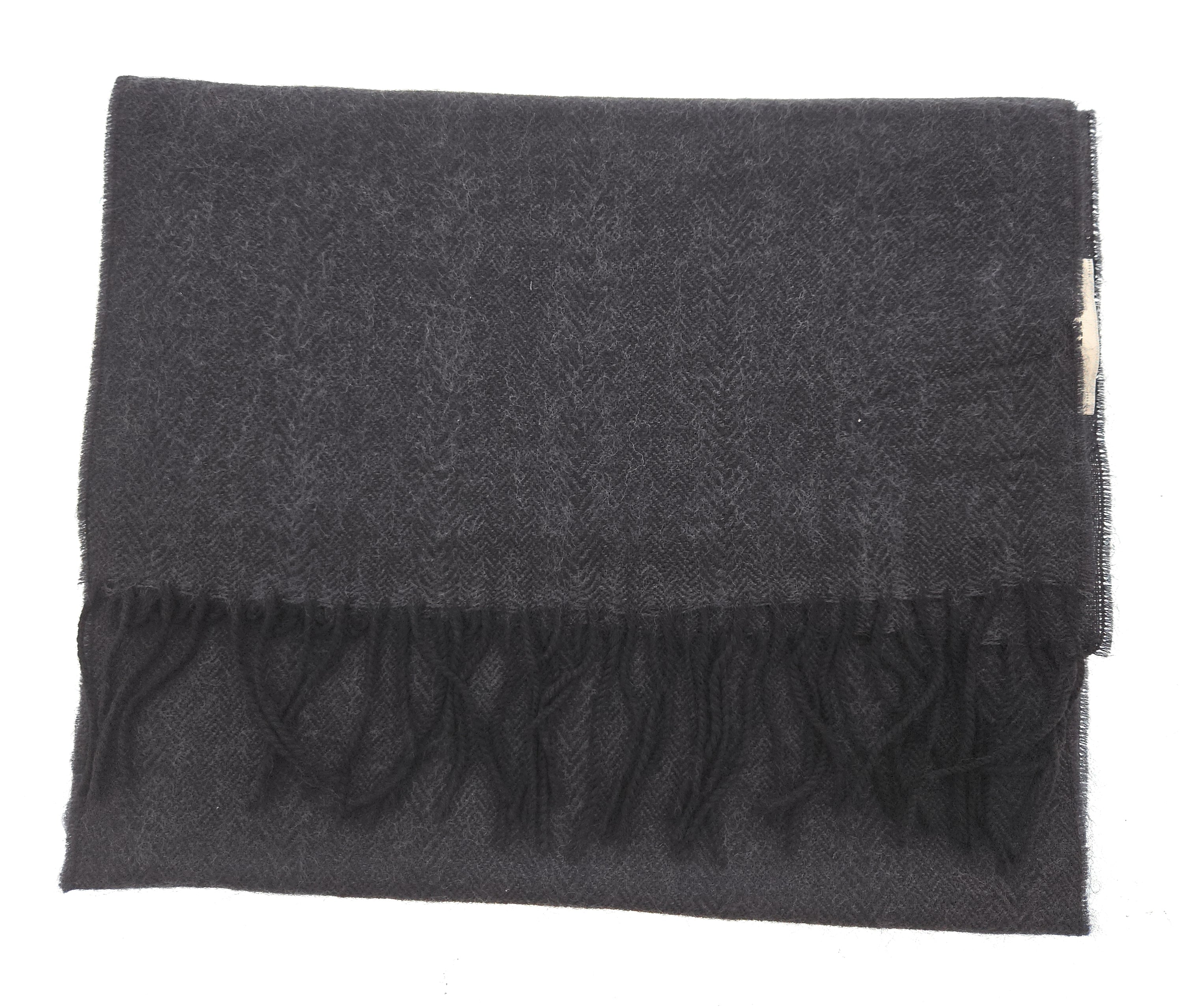 Lanvin Black Luxurious Modern 100% Wool Scarf
