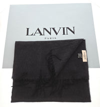 Lanvin Black Luxurious Modern 100% Wool Scarf