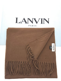 Lanvin Brown Luxurious Modern 100% Wool Scarf