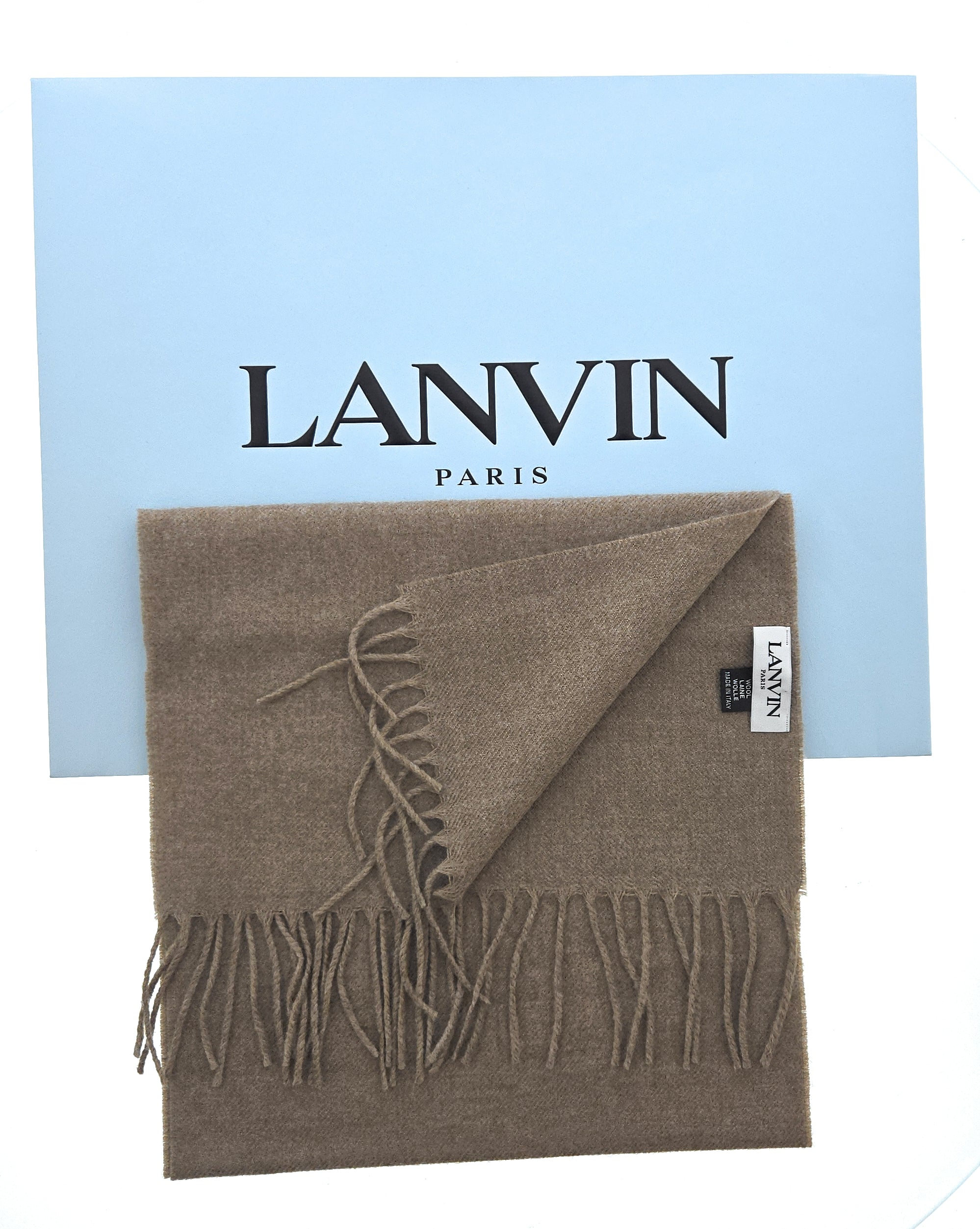Lanvin Tan Luxurious Modern 100% Wool Scarf