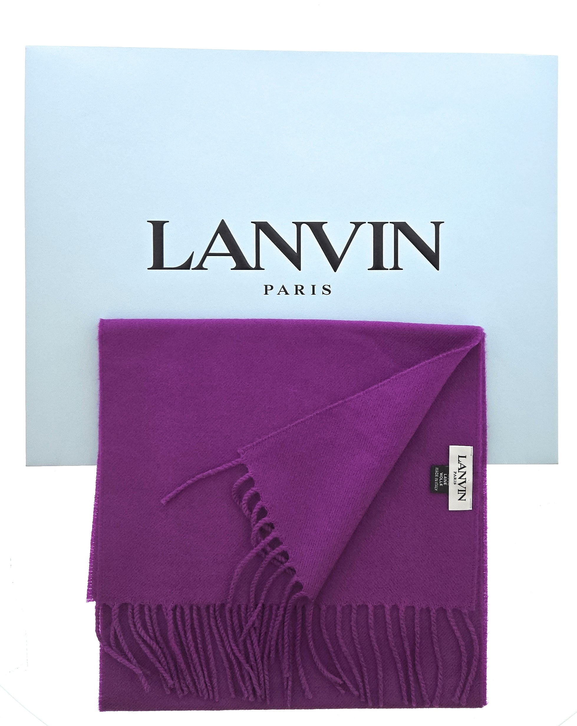 Lanvin Purple Luxurious Modern 100% Wool Scarf