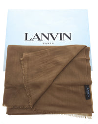Lanvin 100% Cashmere Scarf – Classic Brown Wrap, Ultra-Soft Luxury