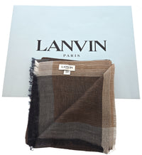 Lanvin Linen-Cotton Blend Scarf – Lightweight Brown Wrap, Breathable Design