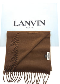 Lanvin Pure Cashmere Scarf – Classic Brown Wrap, Luxuriously Soft