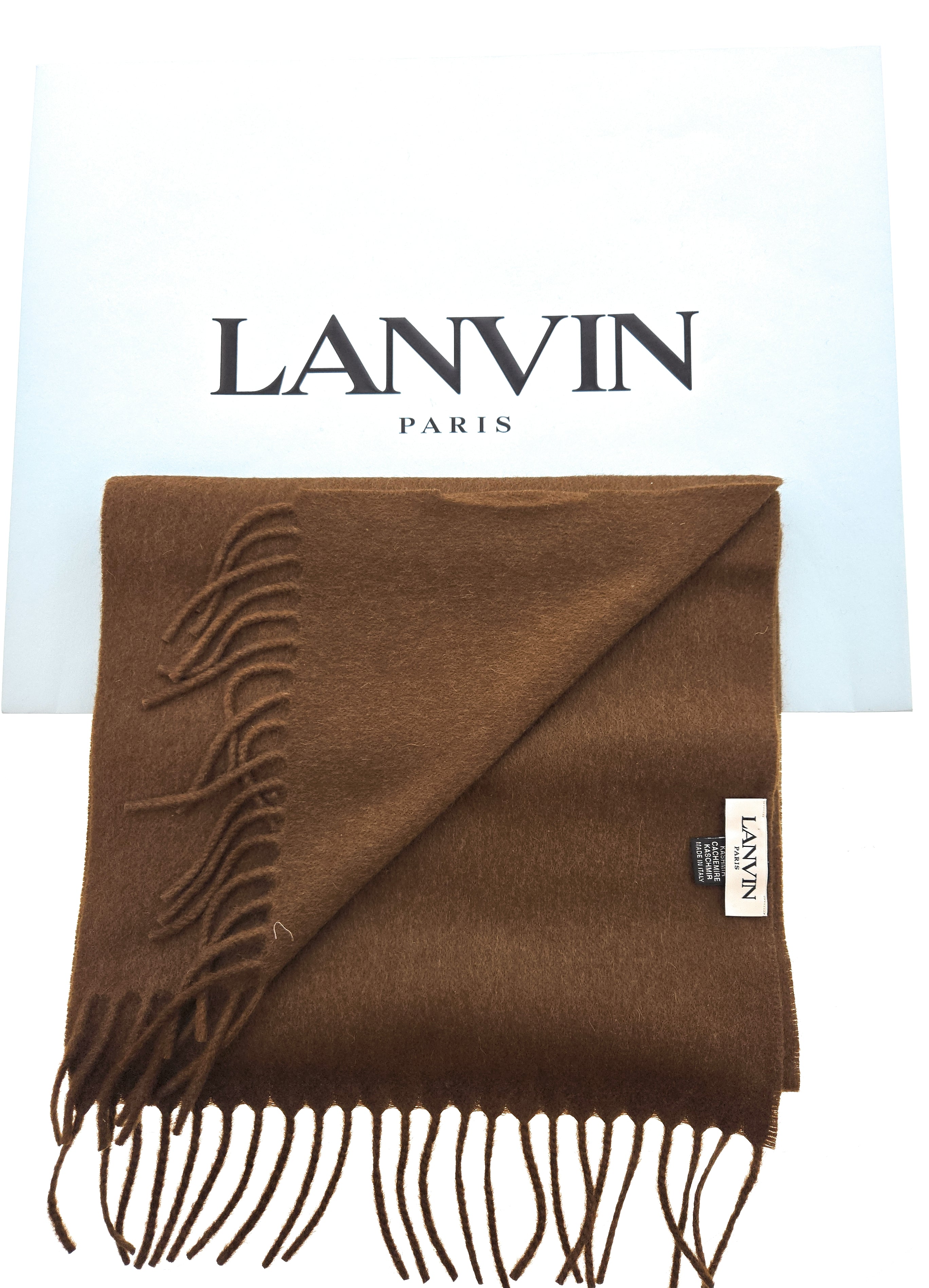 Lanvin Pure Cashmere Scarf – Classic Brown Wrap, Luxuriously Soft