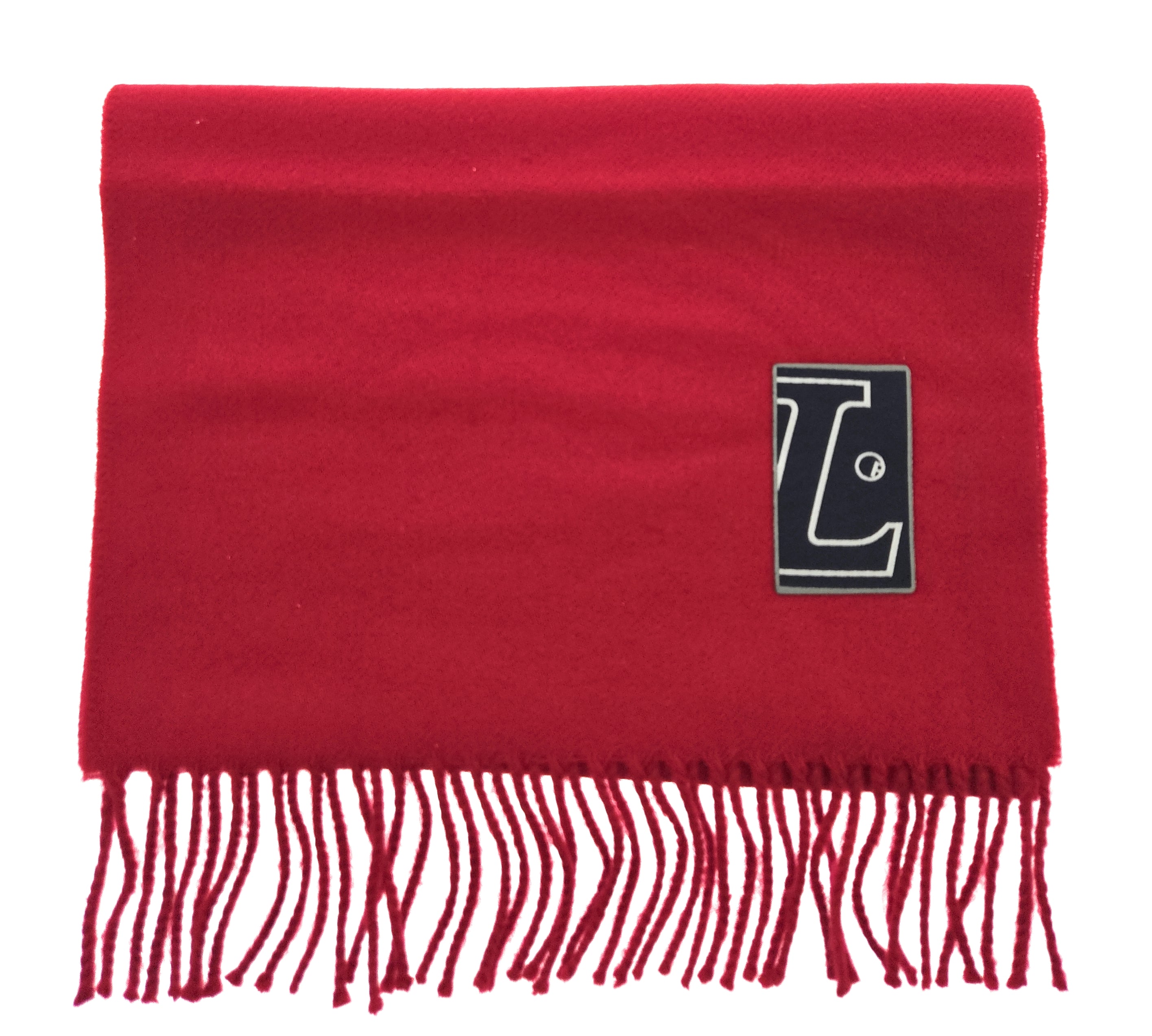 Lanvin Soft Luxurious 100% Wool Red Fringe Scarf