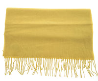 Lanvin Soft Luxurious Cashmere and Wool Yellow Fringe Scarf