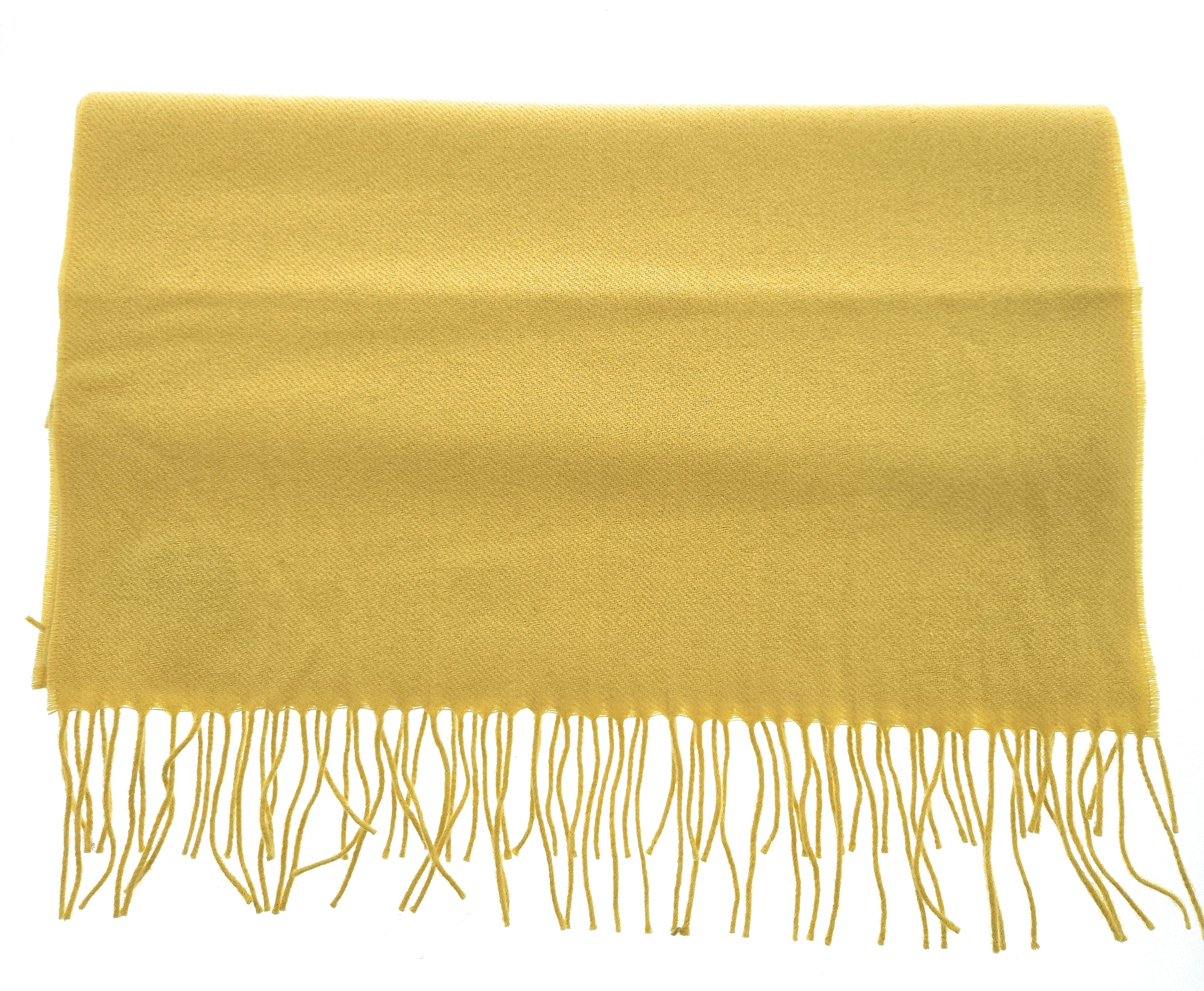 Lanvin Soft Luxurious Cashmere and Wool Yellow Fringe Scarf