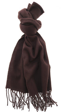 Lanvin Soft Luxurious Cashmere and Wool brown Fringe Scarf