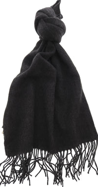 Luxurious Cashemere Blend Scarf with Fringed Ends - Charcoal Grey
