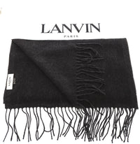 Luxurious Cashemere Blend Scarf with Fringed Ends - Charcoal Grey
