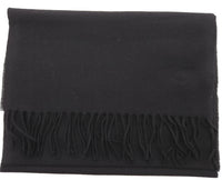 Lanvin 100% Wool Scarf - Black Luxurious Wrap with Fringe
