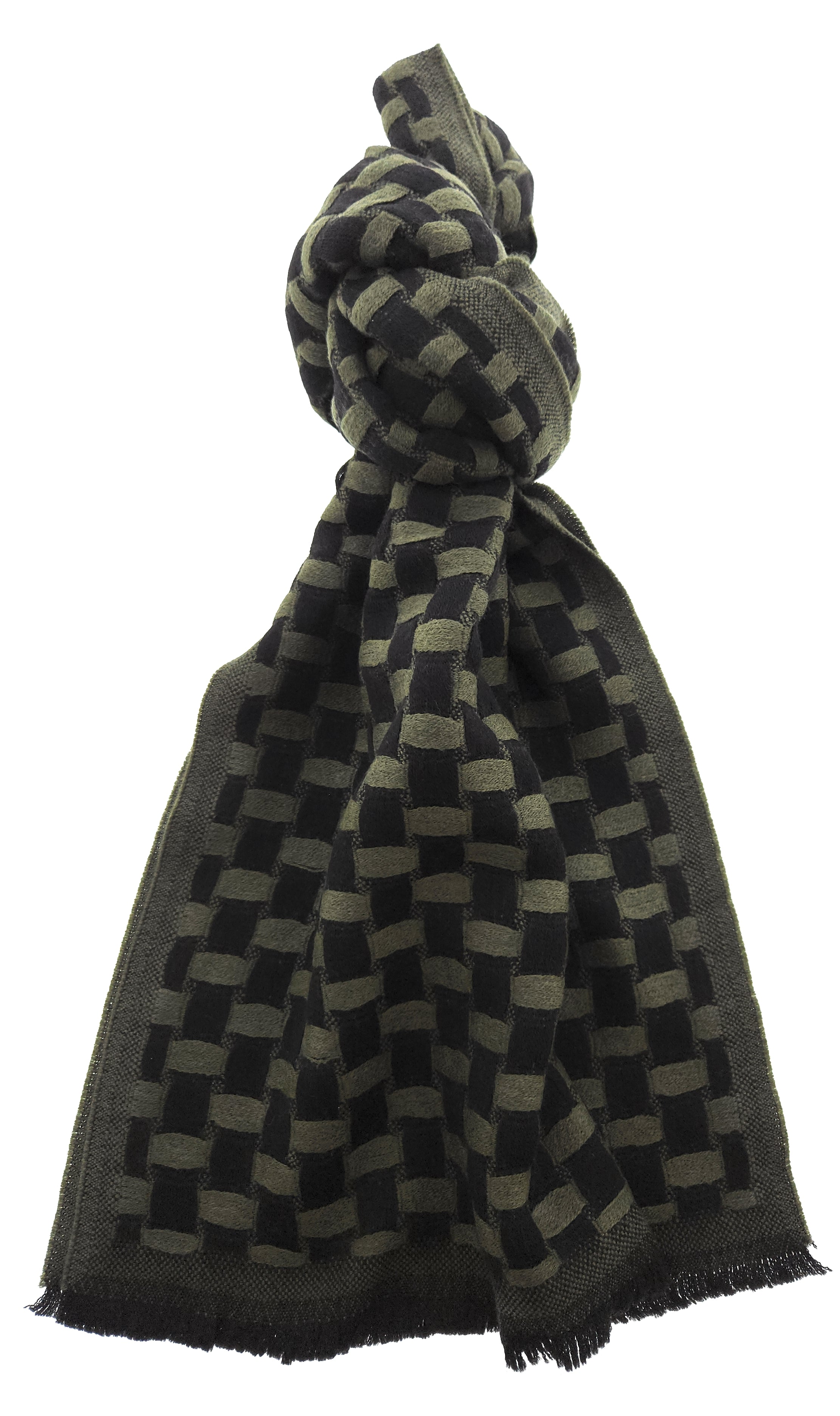 Lanvin Soft Luxurious 100% Wool Green Fringe Scarf – Bluefly