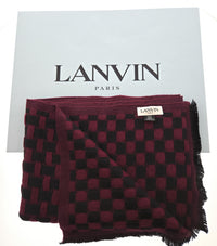 Lanvin Soft Luxurious 100% Wool Red Fringe Scarf