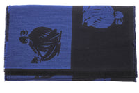 Lanvin Soft Luxurious 100% Wool blue Fringe Scarf