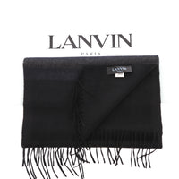 Lanvin Soft Luxurious 100% Cashmere Blue Fringe Scarf