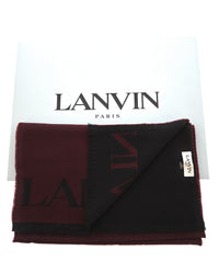 Lanvin Soft Luxurious 100% Wool Red Fringe Scarf