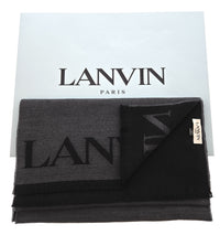 Lanvin Soft Luxurious 100% Wool Gray Fringe Scarf