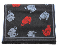 Lanvin Soft Luxurious 100% Wool Gray Fringe Scarf