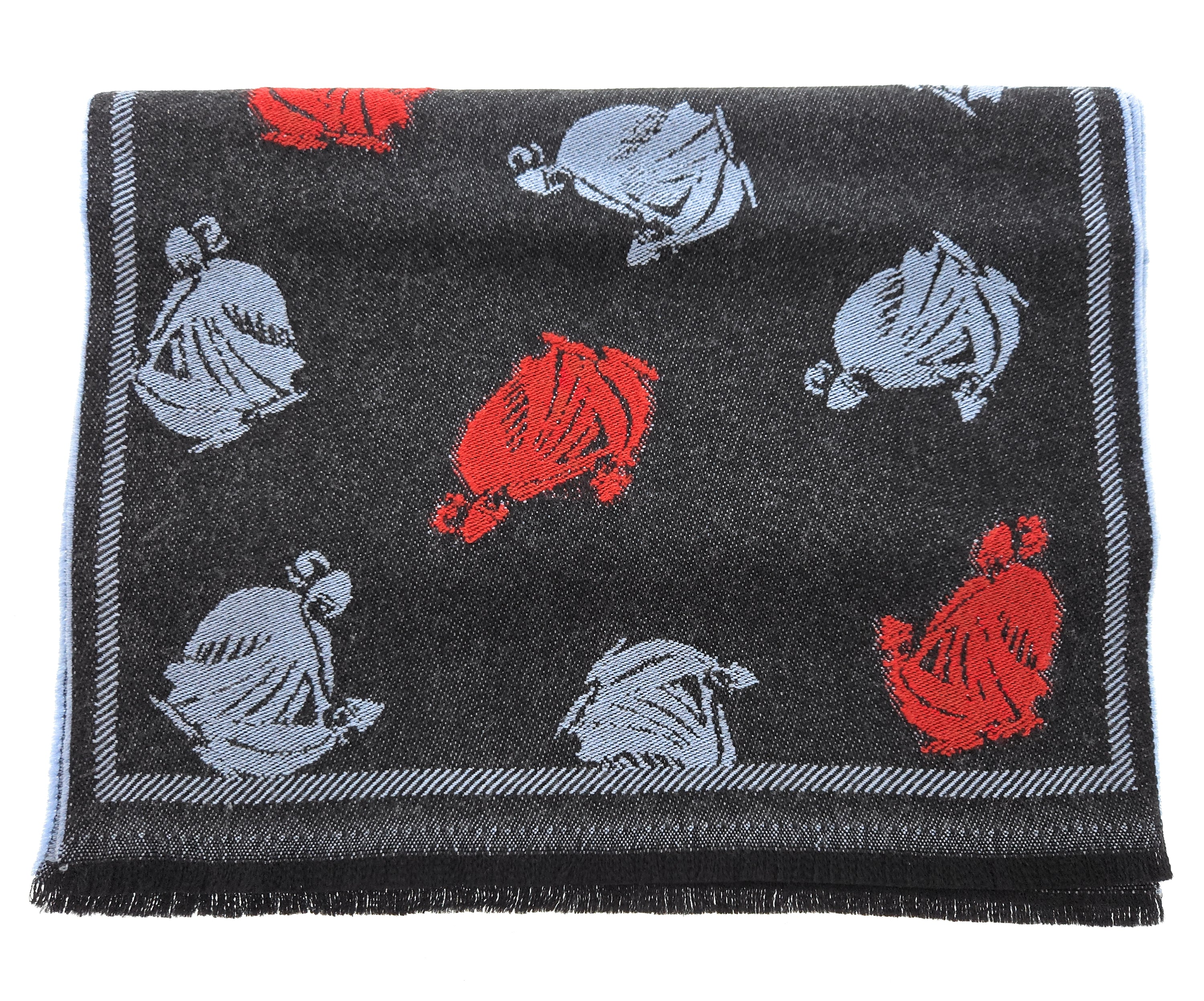 Lanvin Soft Luxurious 100% Wool Gray Fringe Scarf