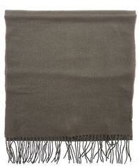 Lanvin Soft Luxurious Cashmere and Wool Army Green Fringe Scarf