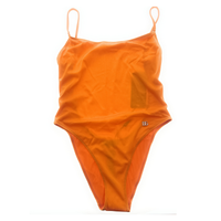 Dolce & Gabbana Tangerine Orange One-Piece Swimsuit with DG Logo-S