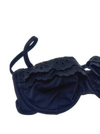 Dolce & Gabbana Black Embroidered Eyelet Balconette Bikini Top–XS