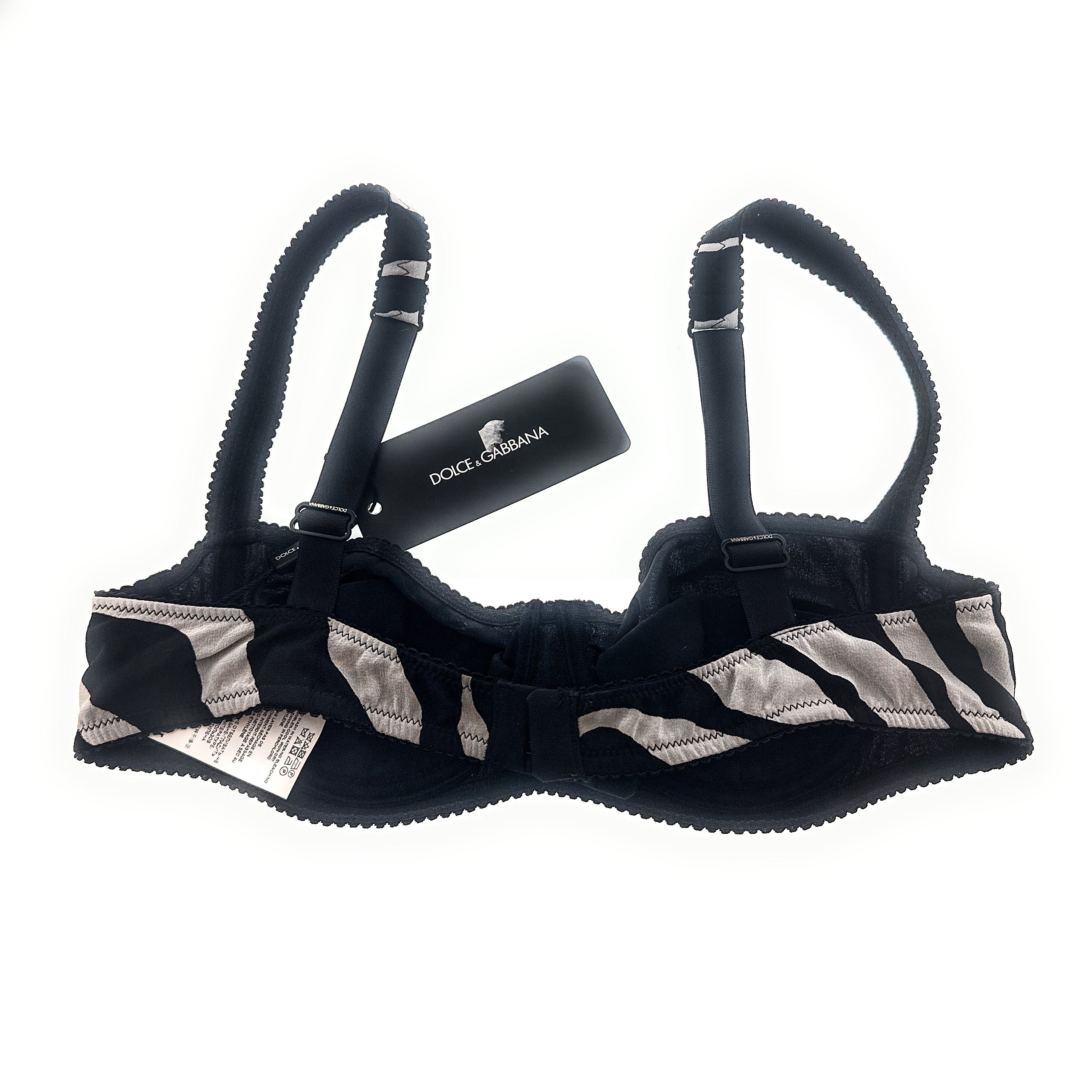 Dolce & Gabbana Zebra Print Balconette Bra -34B