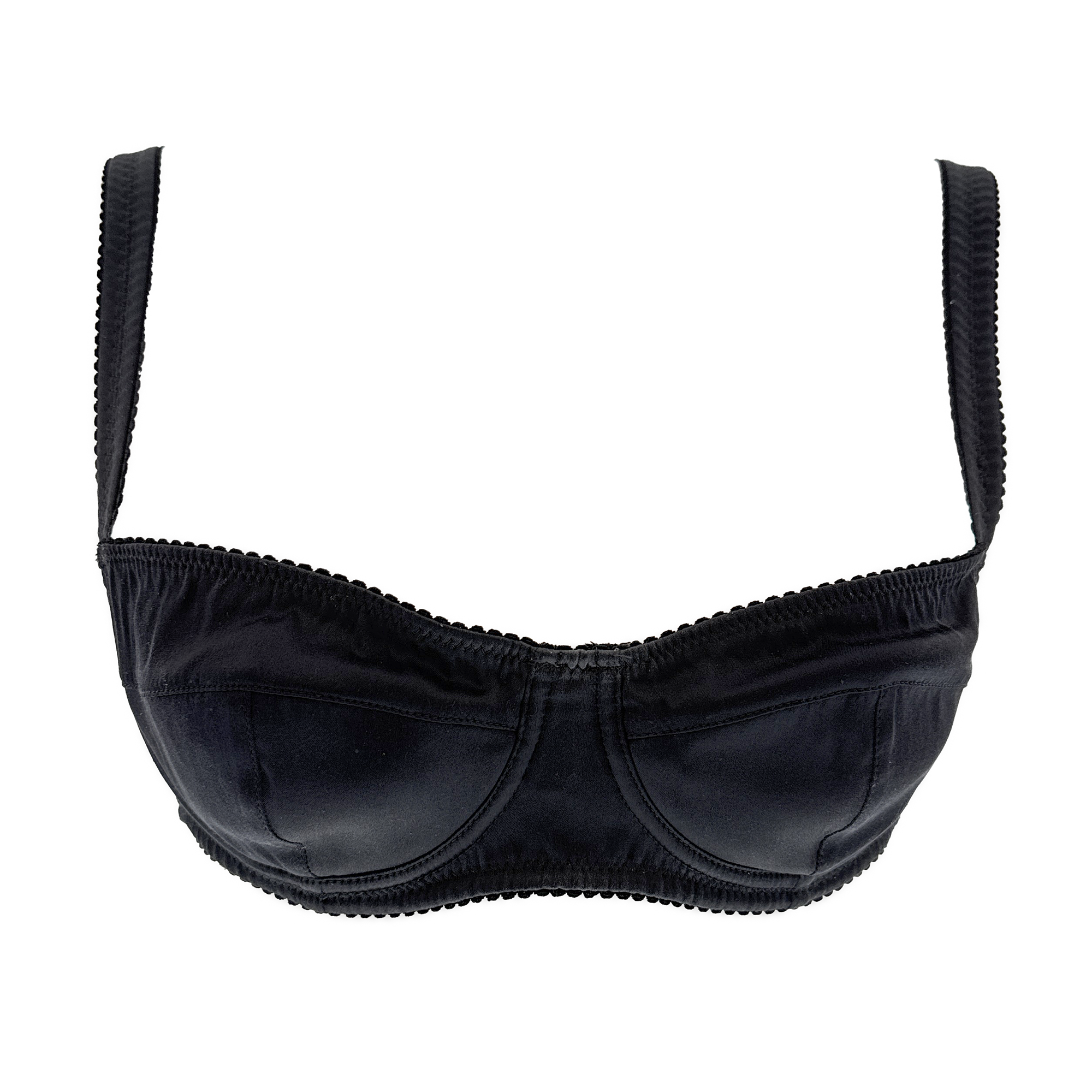 Dolce & Gabbana Essential Black Minimalist Underwire Satin Bra