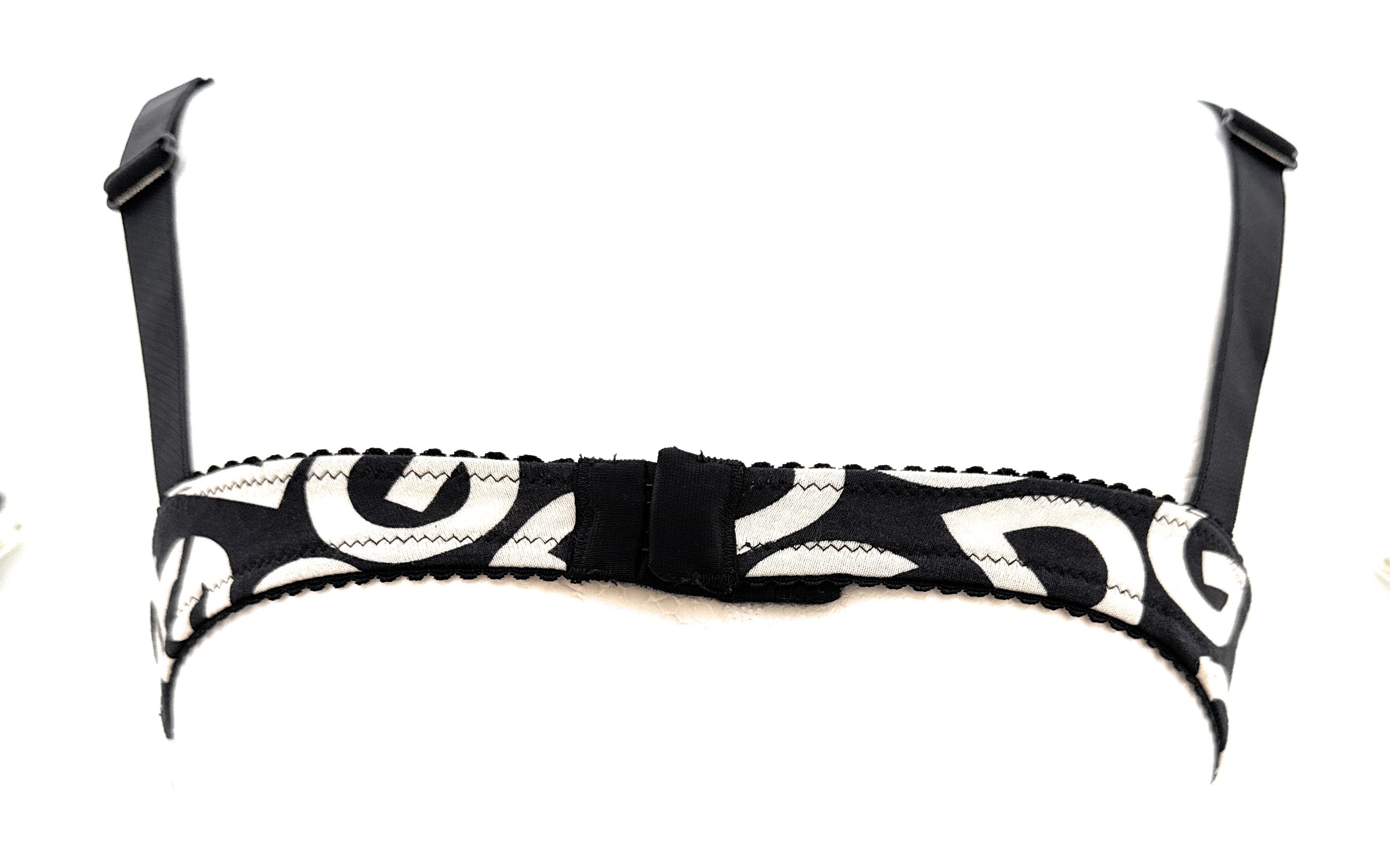 Dolce & Gabbana Monogram Logo Print Underwire Bra – Black & Beige