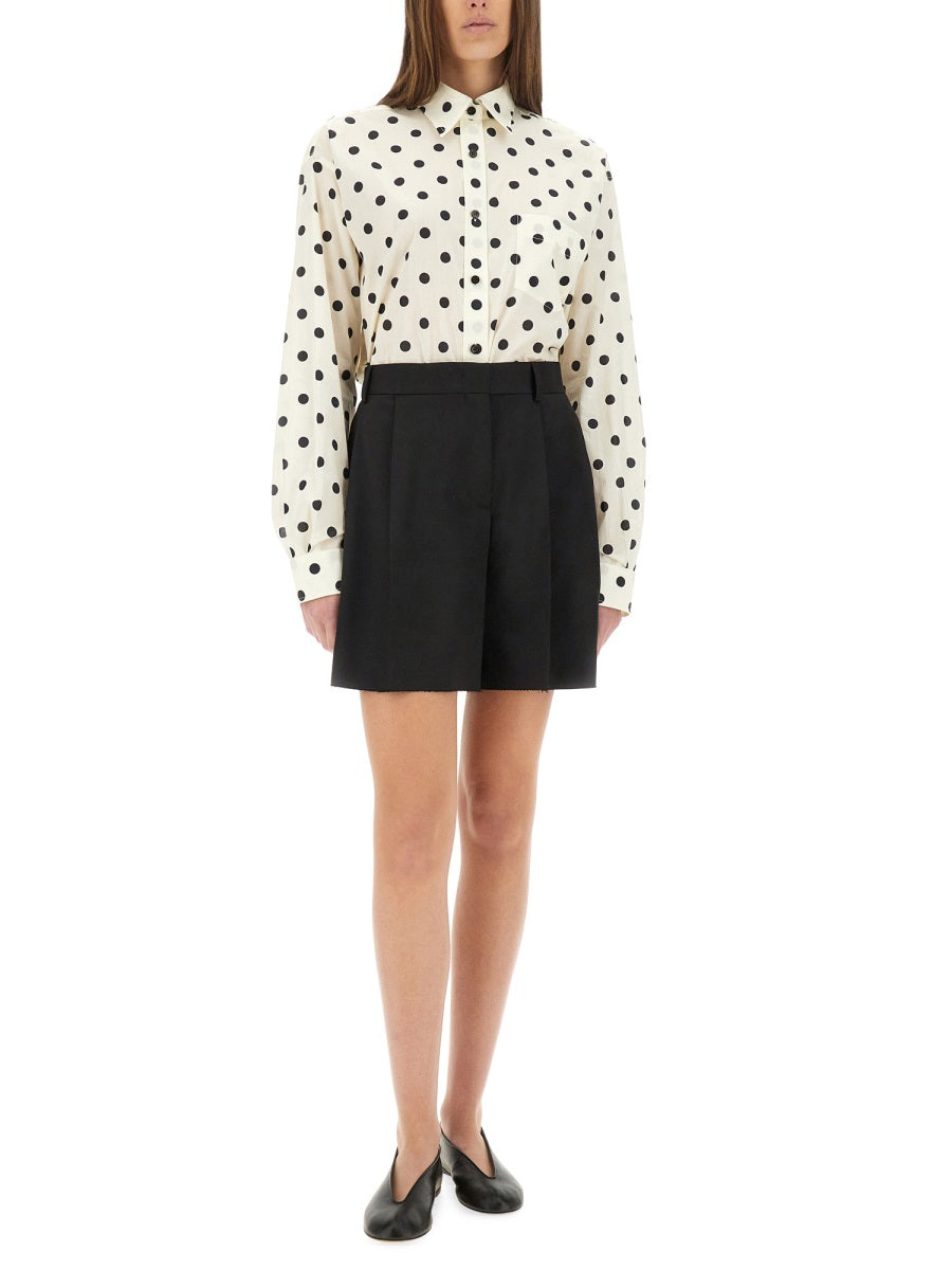 Moschino Women Asymmetrical Wool Shorts