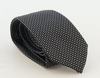 Emporio Armani Mens Black & Grey Grey Dotted Tie – Made in Italy