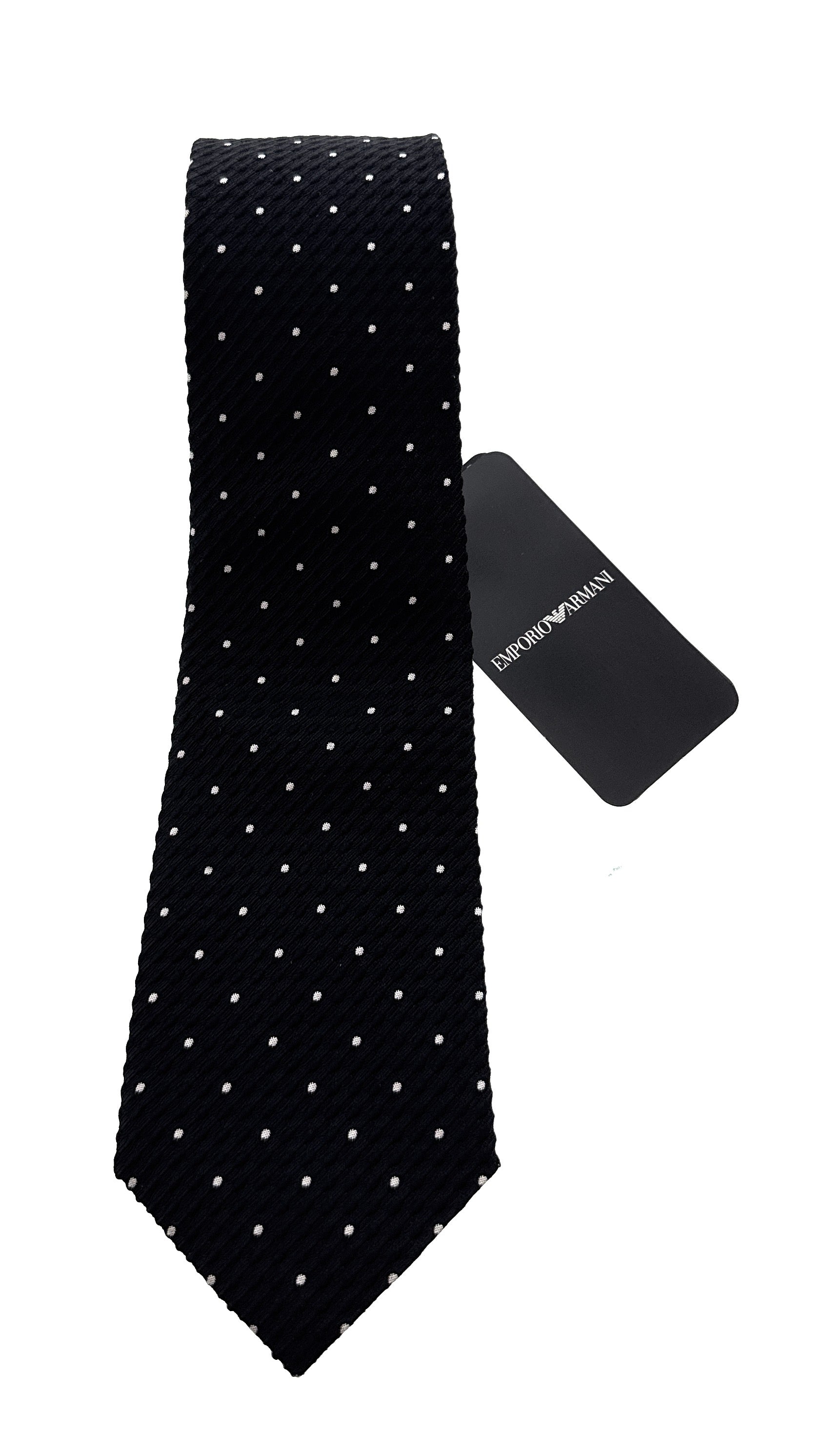 Emporio Armani Black Dotted Men's Tie, 3"