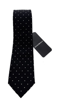 Emporio Armani Black Dotted Men's Tie, 3"