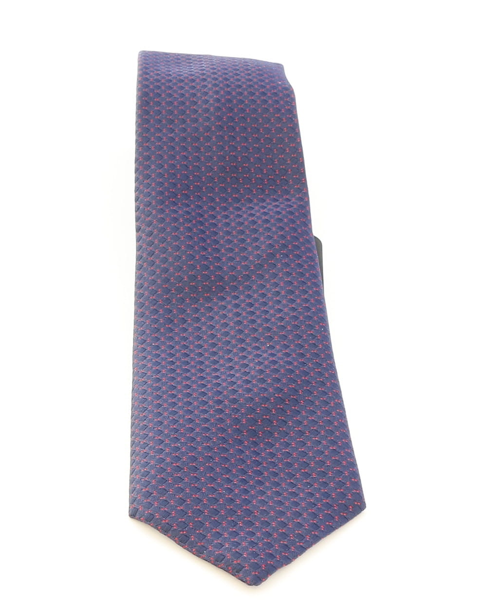 Emporio Armani Marine Blue Red Dotted Polyester-Silk Blend Tie – 3in
