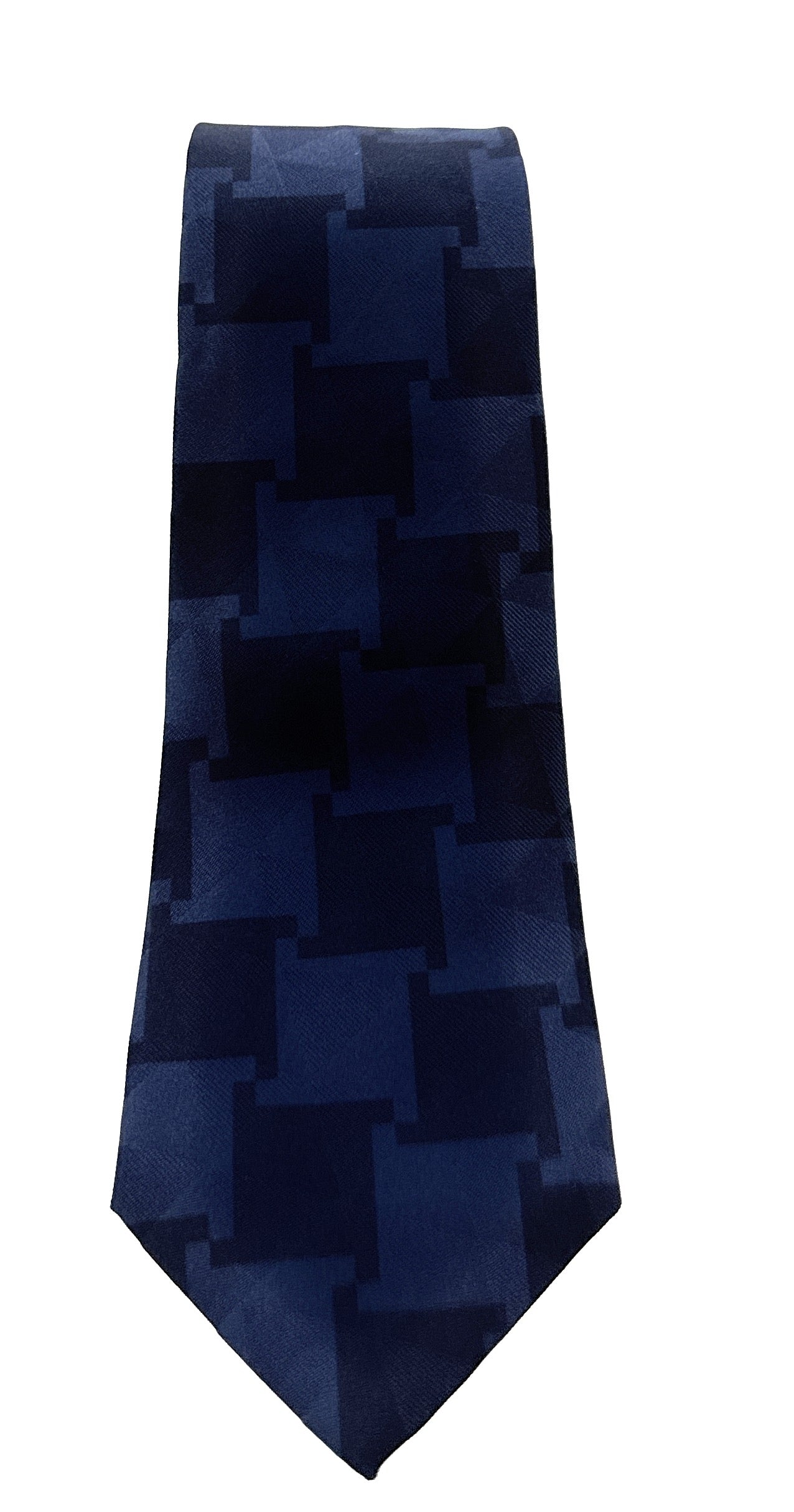 Emporio Armani Blue Geometric Silk Tie – 3in