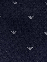 Emporio Armani Men’s Black Silk Necktie with Logo Print, 3''