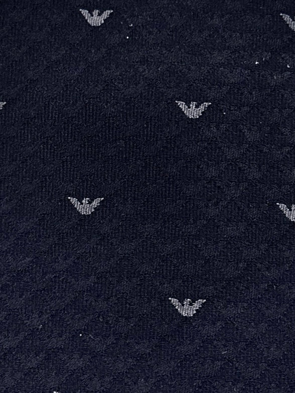 Emporio Armani Men’s Black Silk Necktie with Logo Print, 3''