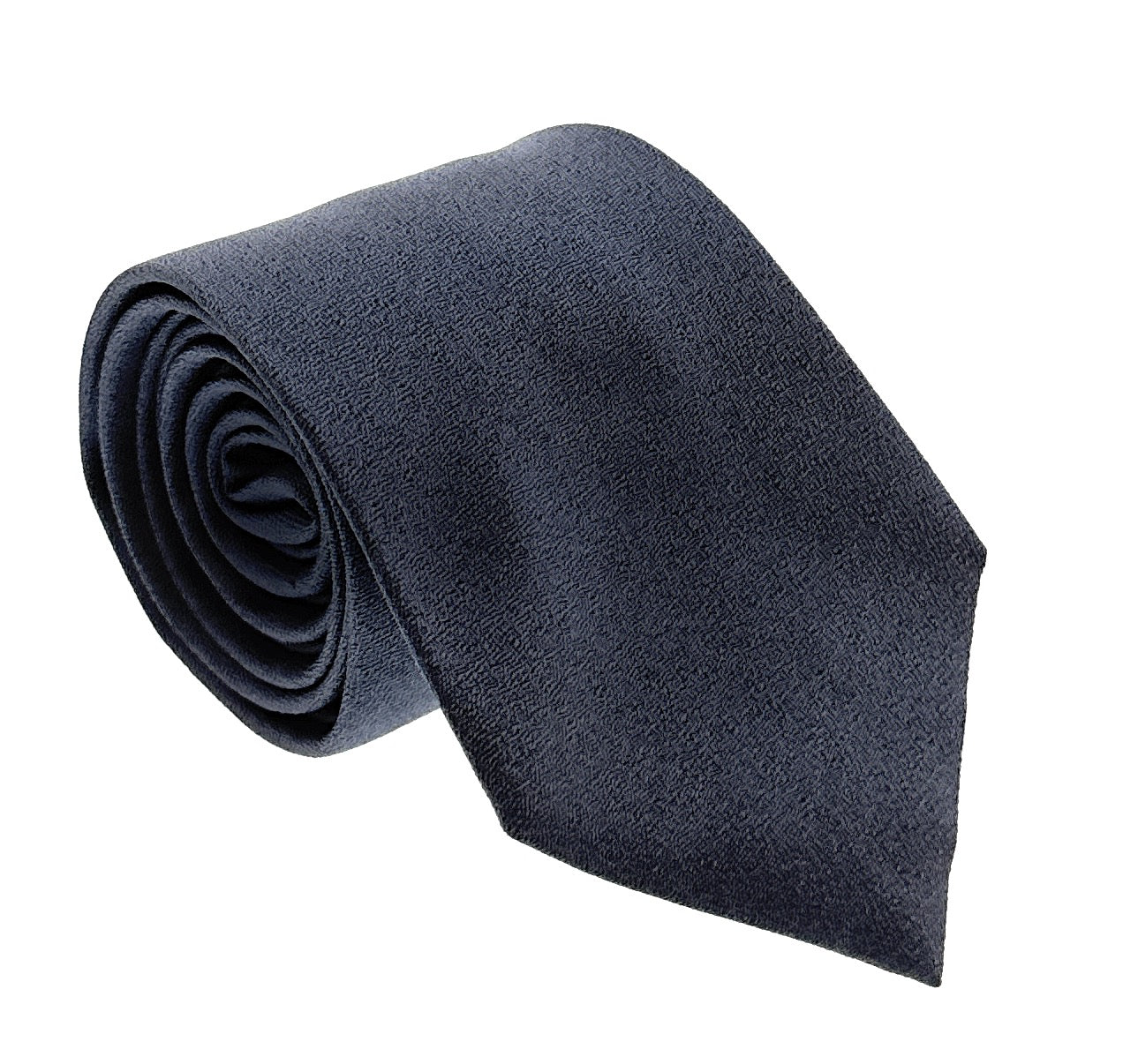 Emporio Armani Steel Blue Solid Textured Men's Tie – Made in Italy