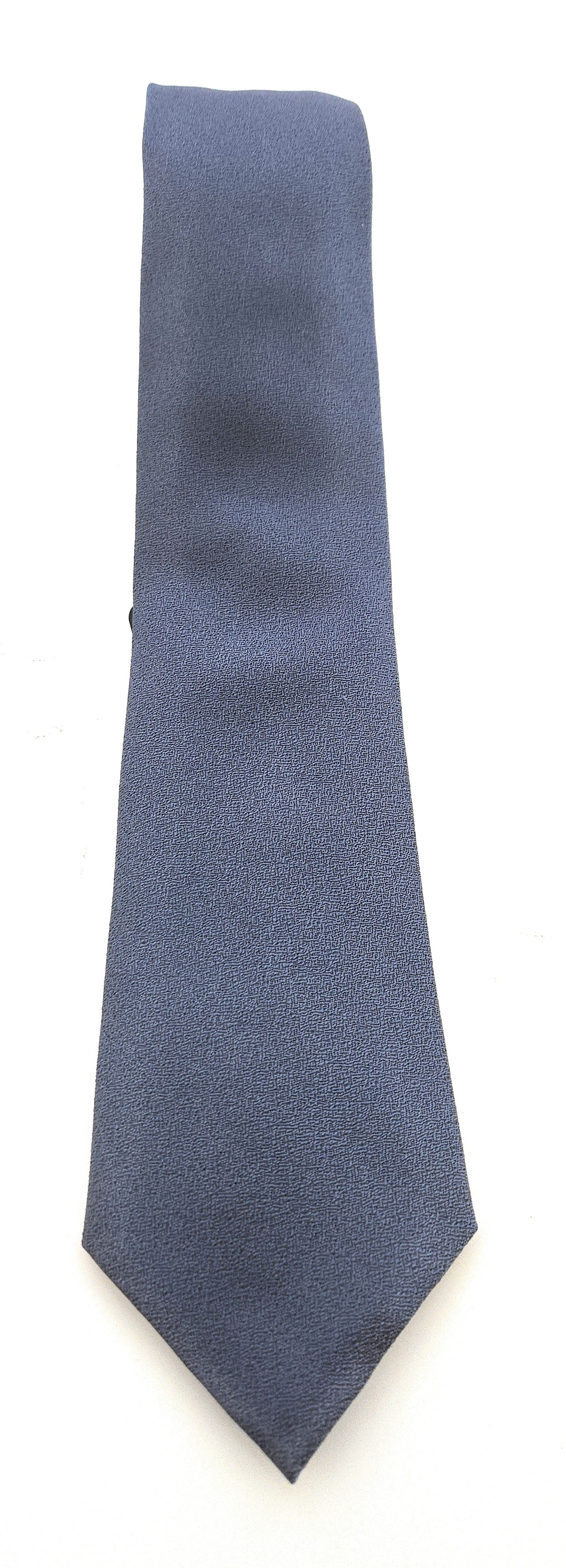 Emporio Armani Steel Blue Solid Textured Men's Tie – Made in Italy